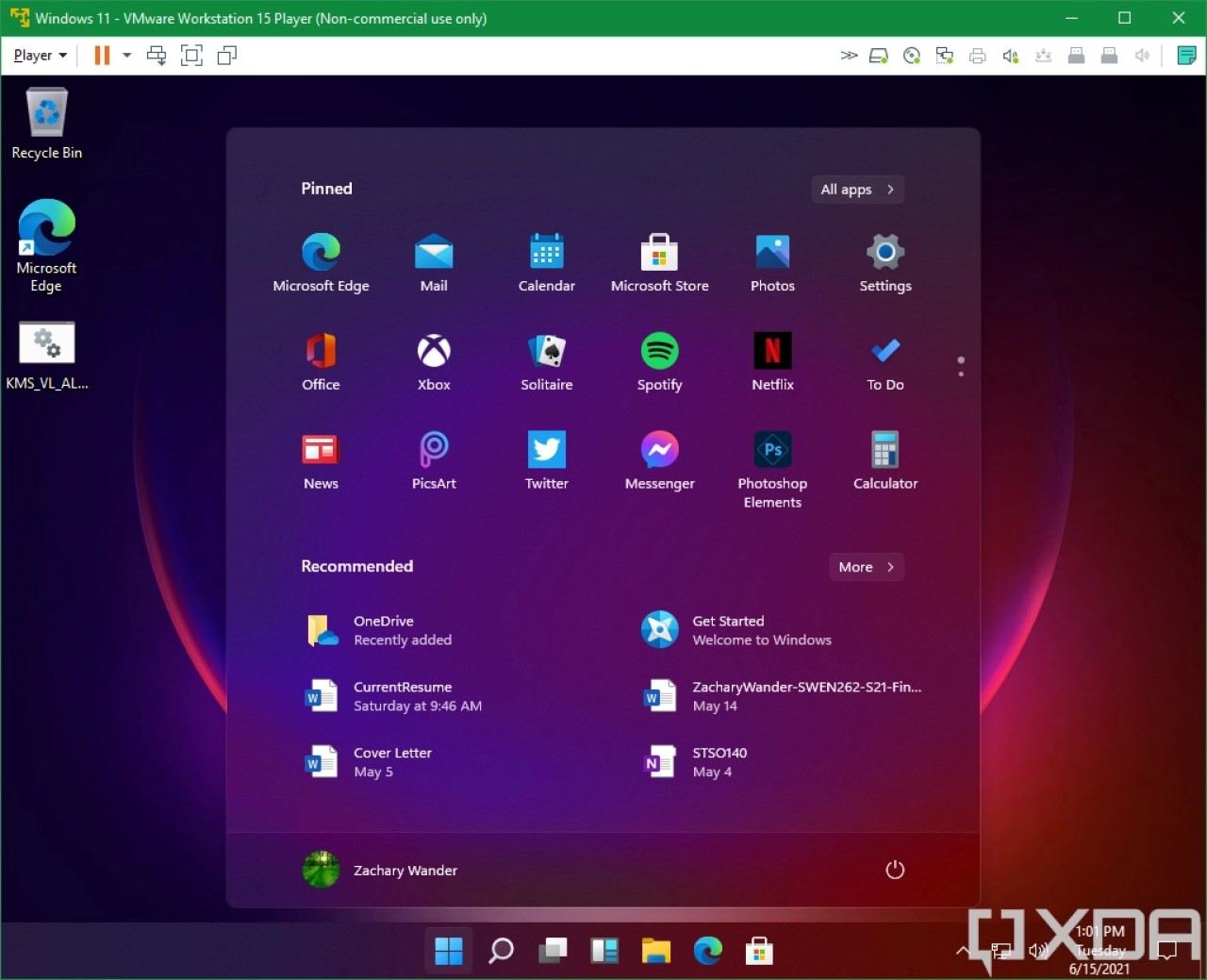 windows 11 ponuka start