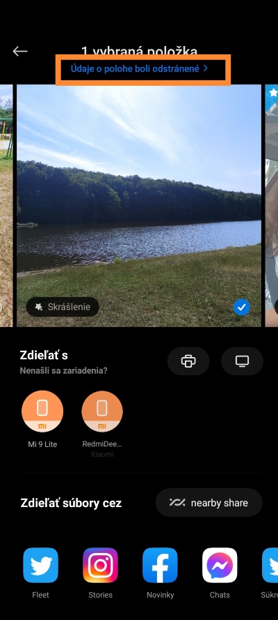 Odstránenie metadád MIUI galéria