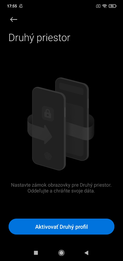 Activity launcher Druhý profil