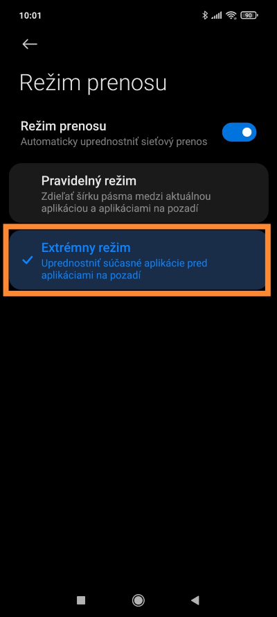 WiFi extrémny režim Xiaomi