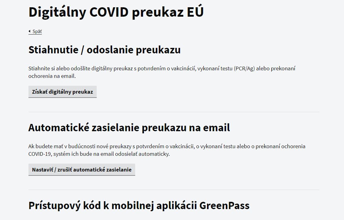 ziskanie covid 19 pasu