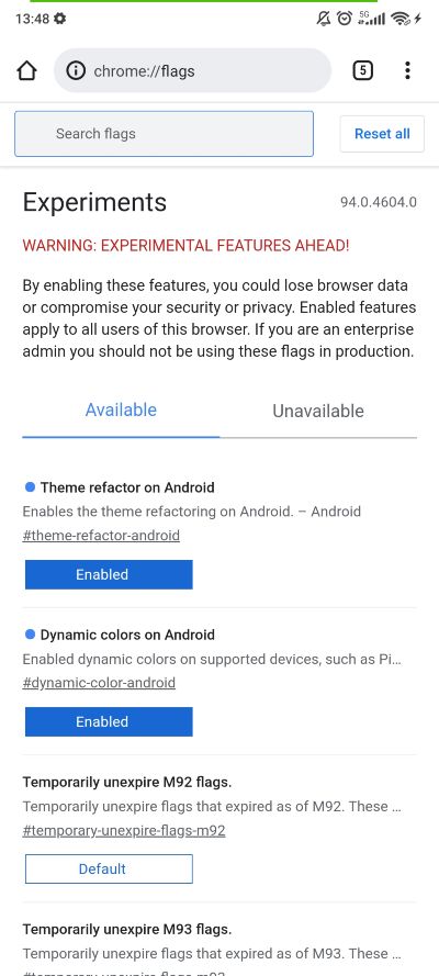 Google Chrome_Material You Dizajn_ako aktivovat_1