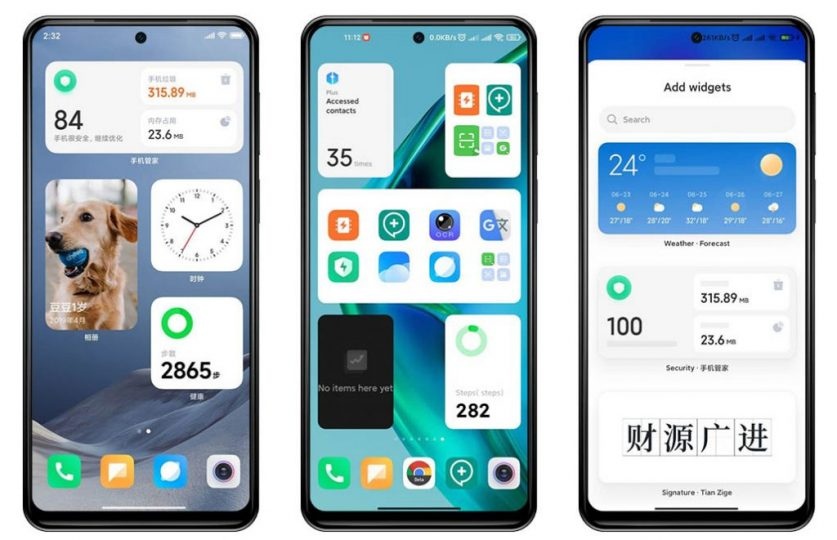Xiaomi widgety