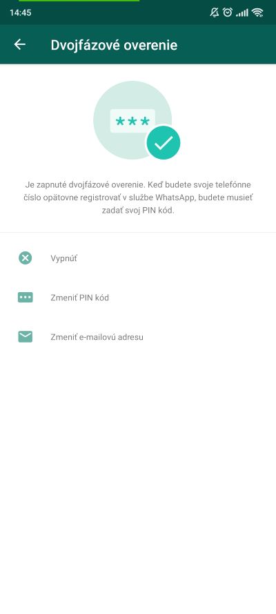WhatsApp ako zapnúť 2FA