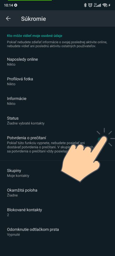WhatsApp_vypnutie notifikacii o precitani spravy_3
