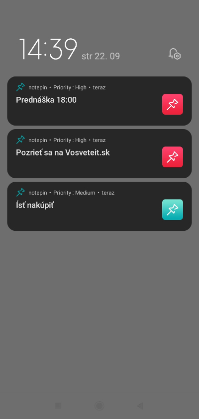 Notepin aplikácia