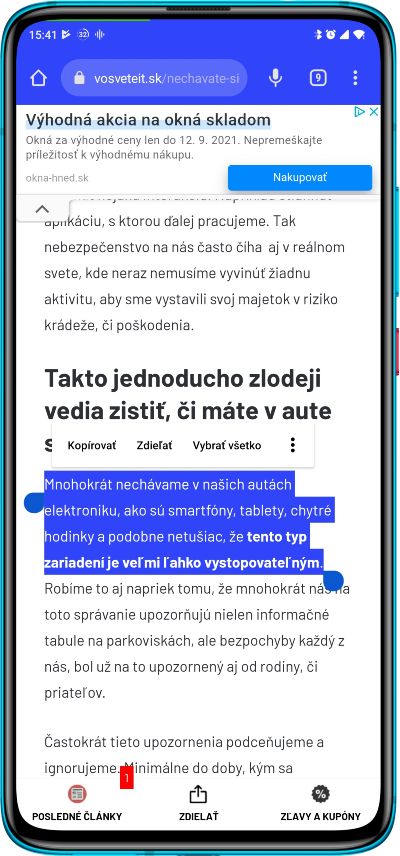 Chrome 93_funkcia vytvarania kariet_2