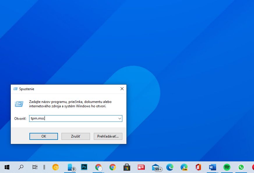 Windows kontrola verzie cipu TPM