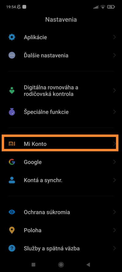Vyhľadanie zariadenia Xiaomi