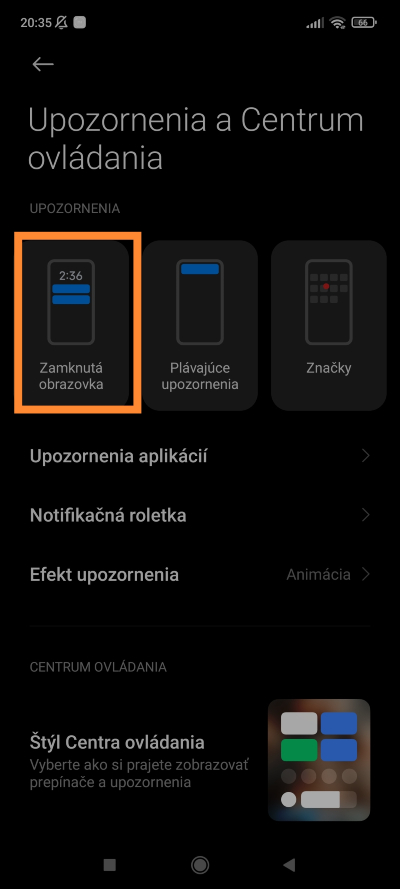 Zamknutá obrazovka Xiaomi