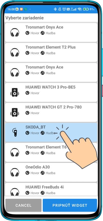 Bluetooth Widget Audio Connect_pridani widgetu na plochu_3