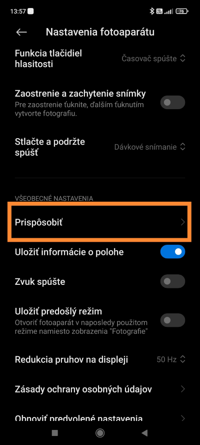 Prispôsobenie zvuku a farieb