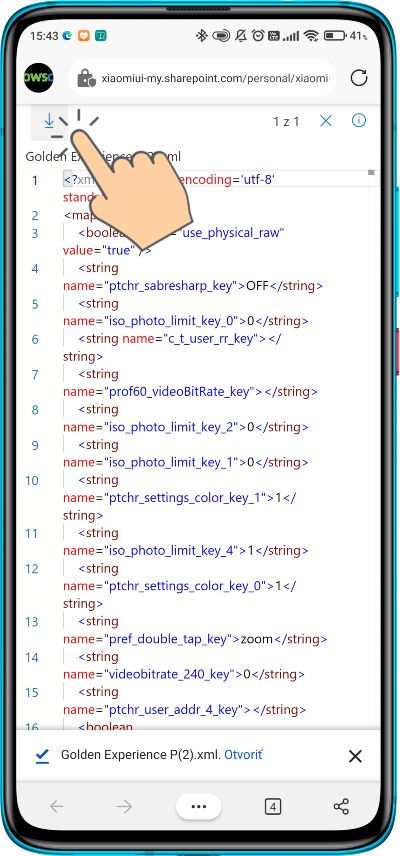 Stiahnutie XML suboru_Google kamera