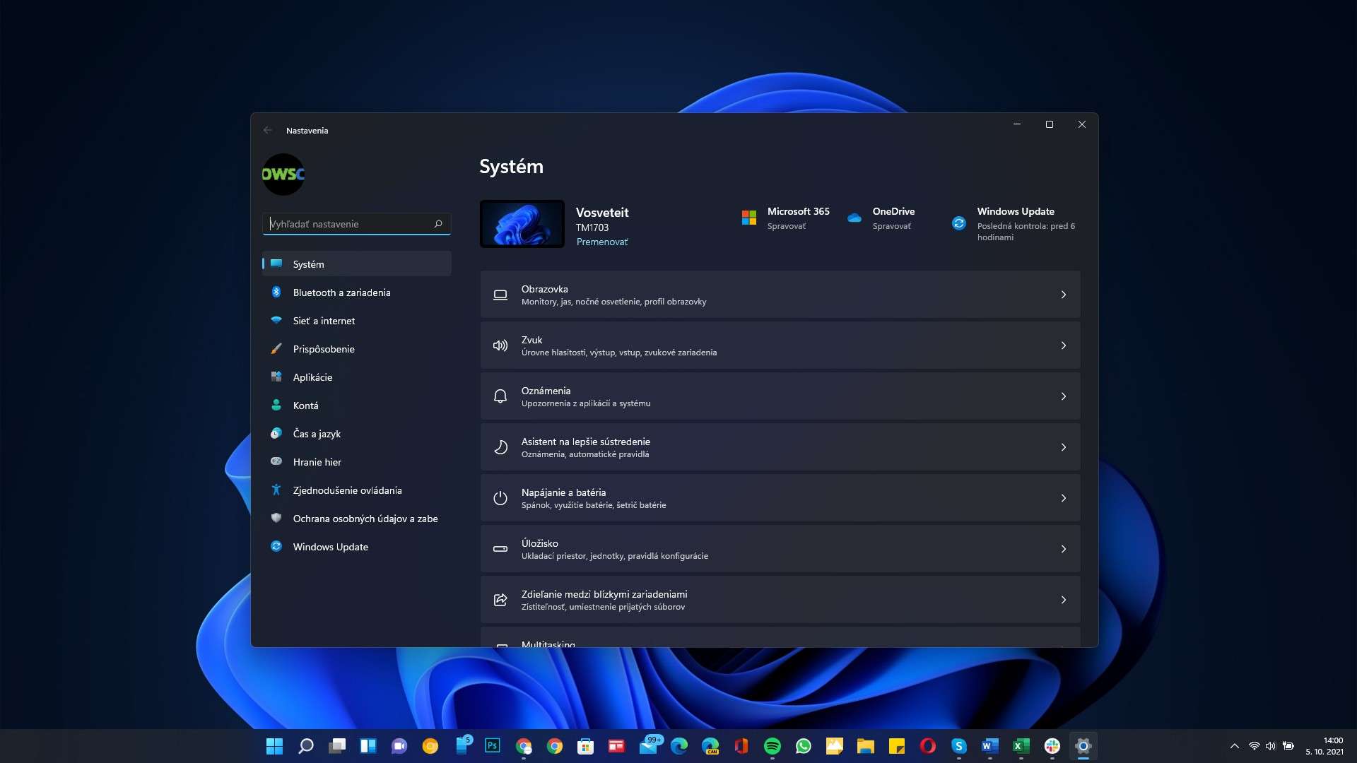 Windows 11 nastavenia pocitaca