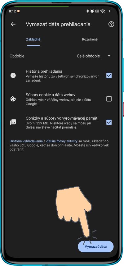 vymazania dat prehliadania internetu chrome_3