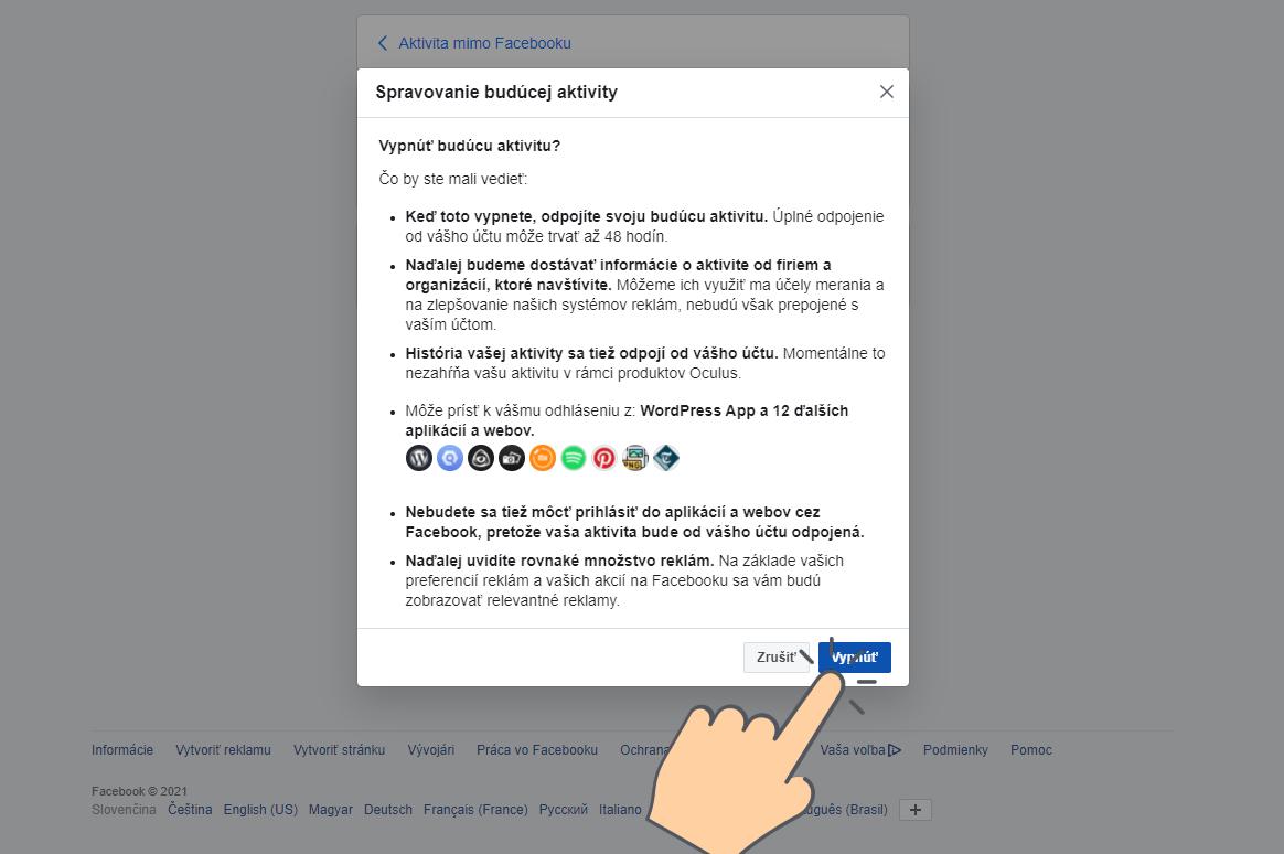 vypnutie sledovania aktivity facebookom mimo stranok facebooku_2