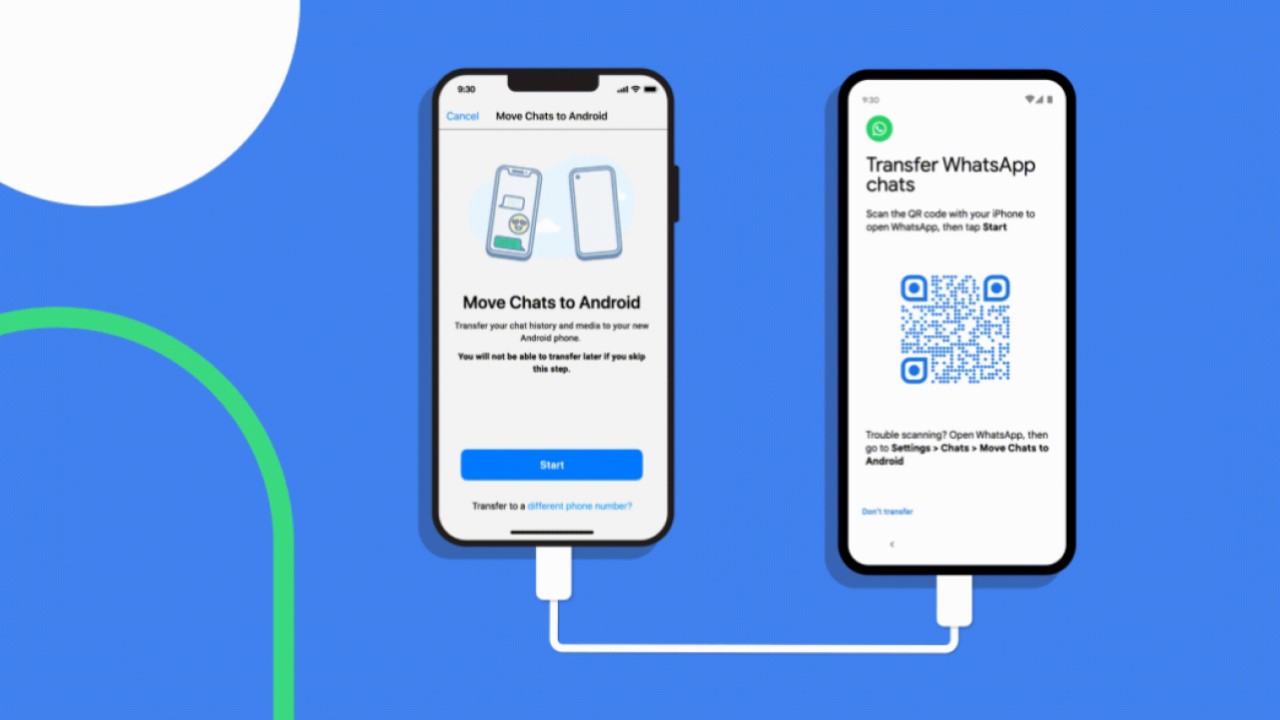 whatsapp migracia chatov z iphone na android ilustracny