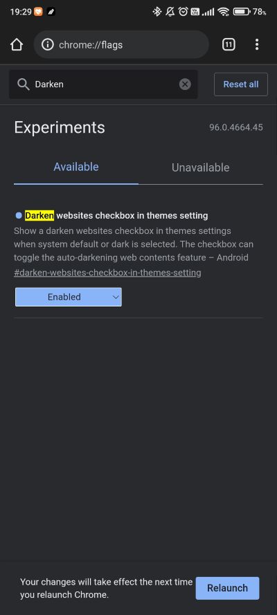 Chrome 96_automaticka funkcia nacitania tmavych verzii stranok_2