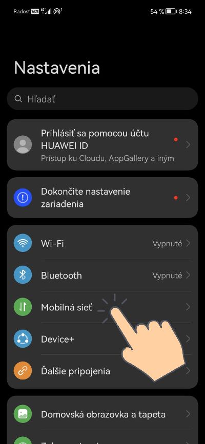 Huawei_VoWiFi a VoLTE_ako aktivovat_navod_krok_1