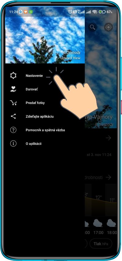 Weawow_aplikacia na pocasie_pridanie informacii o pocasii do notifikacnej listy_1