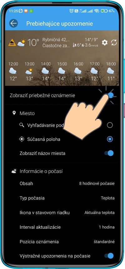 Weawow_aplikacia na pocasie_pridanie informacii o pocasii do notifikacnej listy_3
