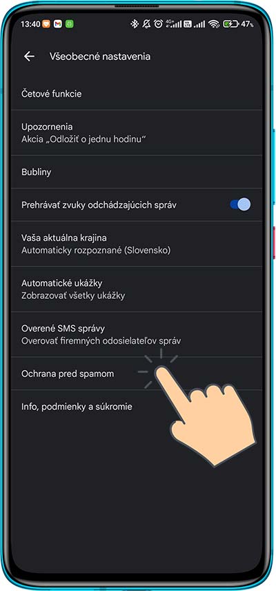 Ako zapnut ochranu pre Spamom_aplikacia Spravy_3