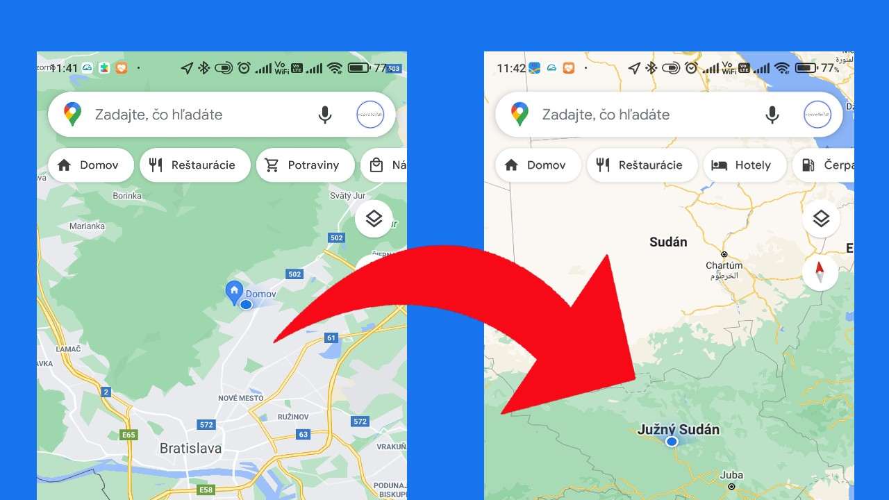 ako zmenit polohu zariadenia GPS