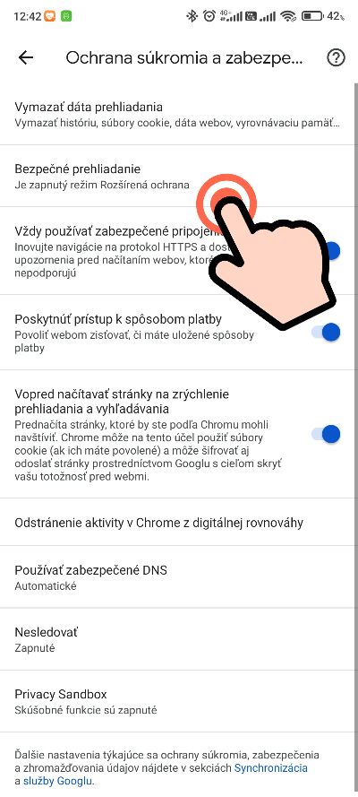 Google Chrome_funkcia rozsirena ochrana_1