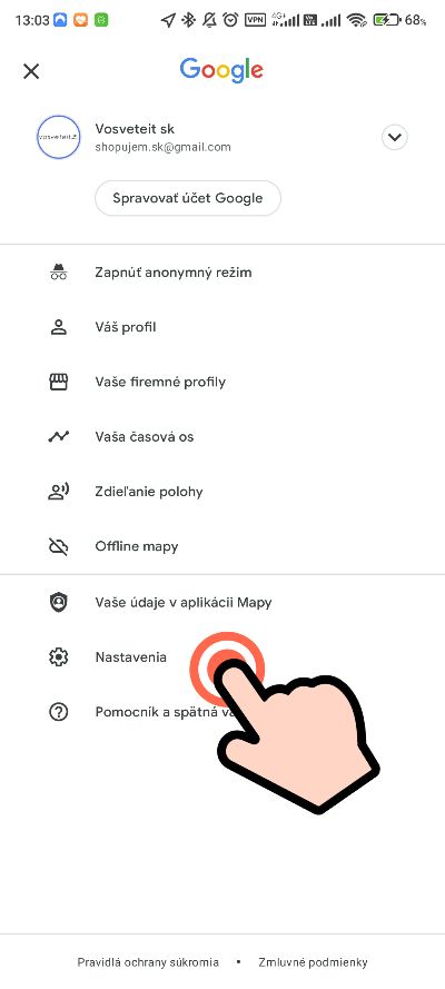 Google Mapy_ako vypnut navigovanie cez dialnice_2