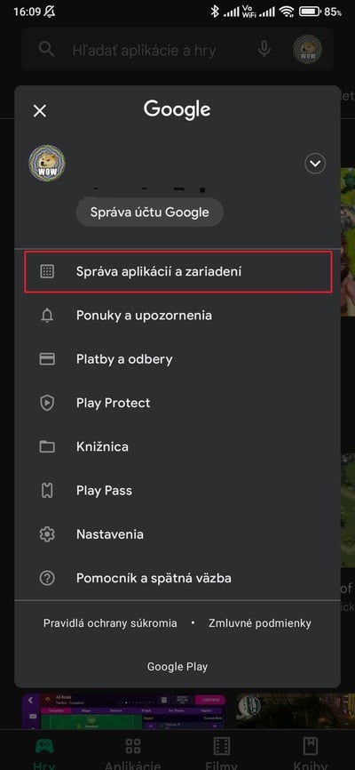 obchod play správa aplikácií