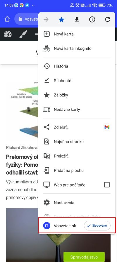 Chrome_funkcia web feed_2