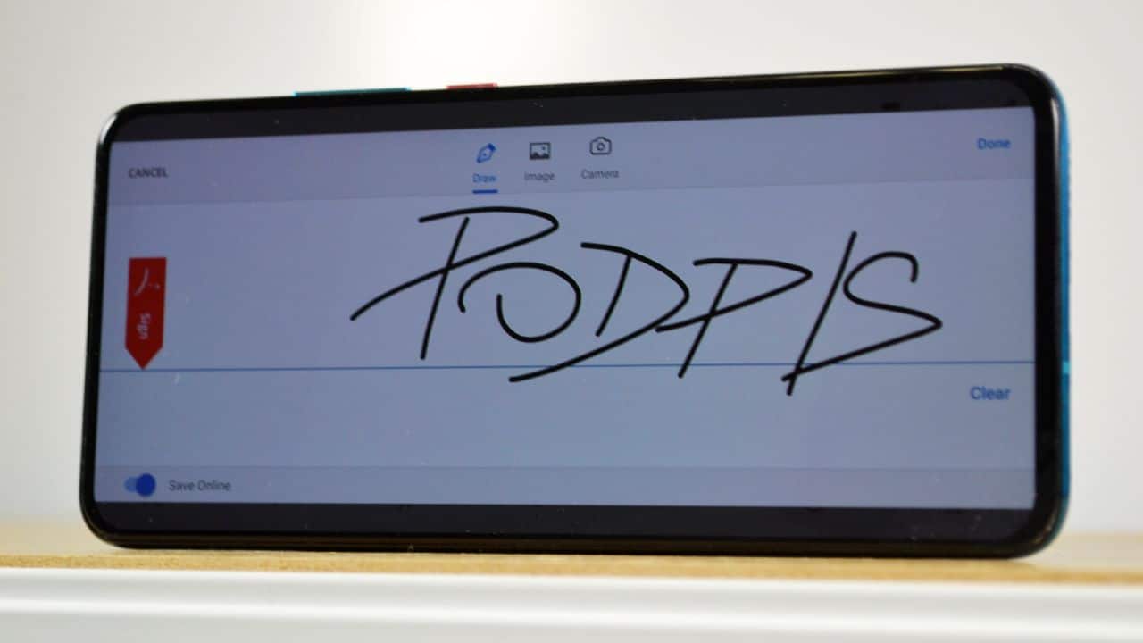 Podpis dokumentu cez smartfon