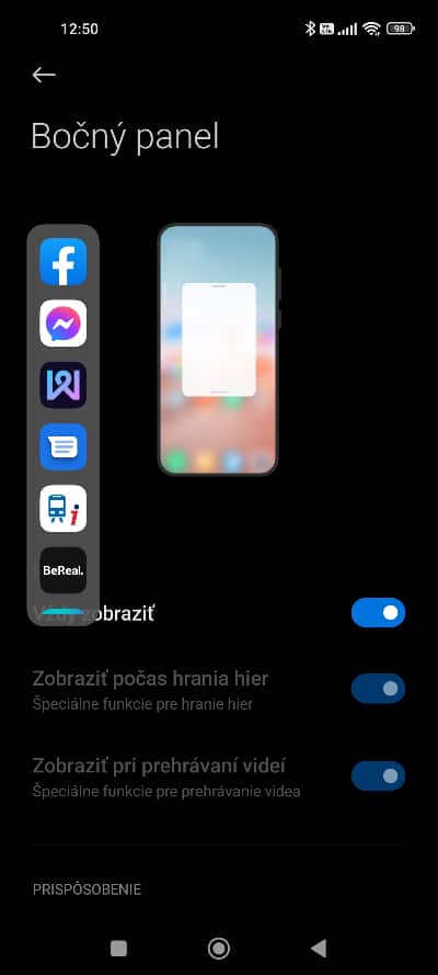 Sidebar MIUI 13