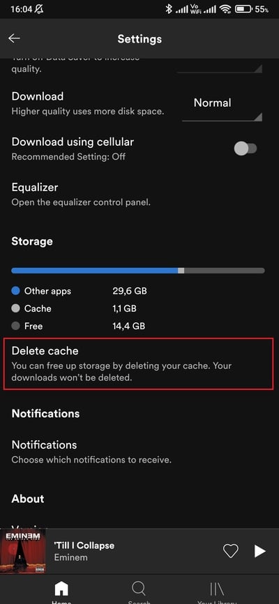 spotify cache