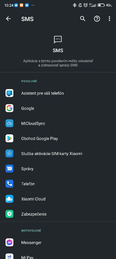 Povolenia aplikacii_pristup k SMS