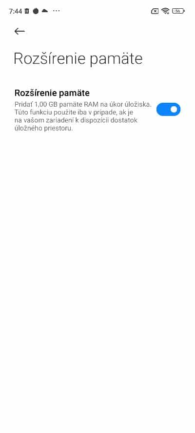 Redmi Note 11_funkcia rozsirenej RAM pamate