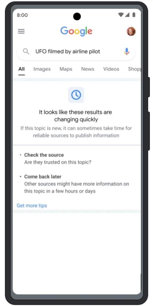 Google vysledky vyhladavania pri horucich temach