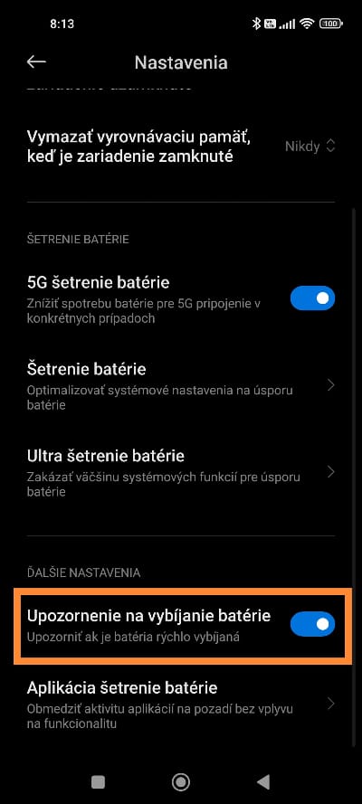 Xiaomi vybíjanie batérie