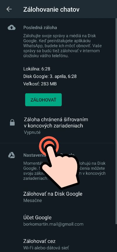 ako sifrovat zalohy chatov_WhatsApp_3