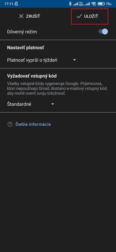 dôverný režim mobil 2