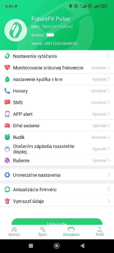 GloryFit appka FutureFit Pulse