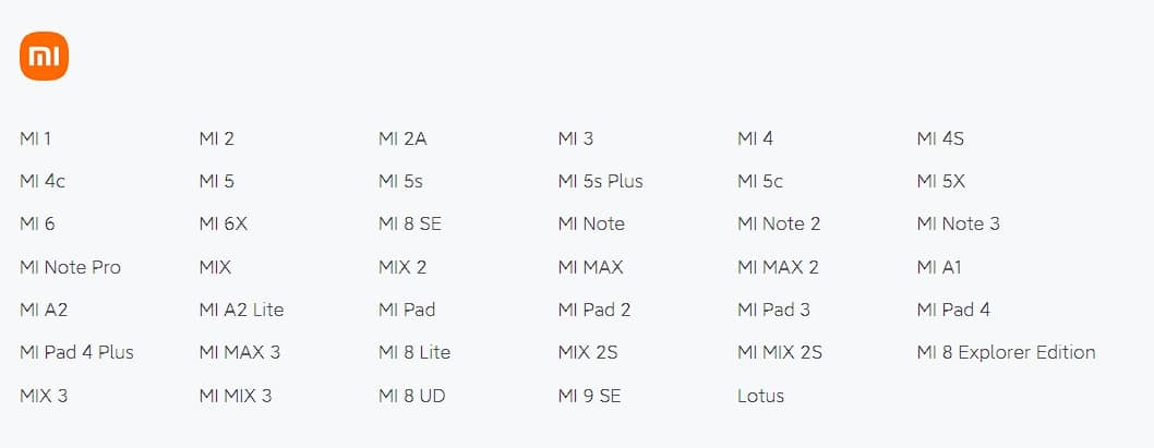 Xiaomi nepodporované smartfóny