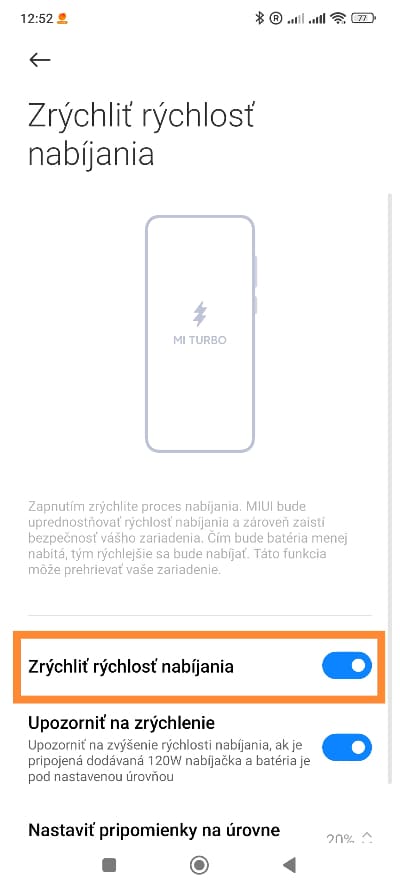 Xiaomi zrýchlenie nabíjania