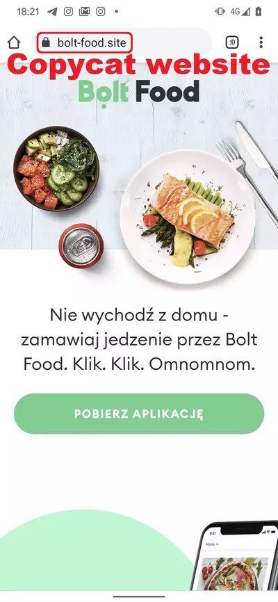 bolt food fake stránka