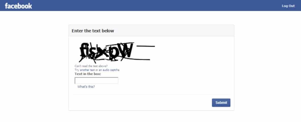 facebook captcha