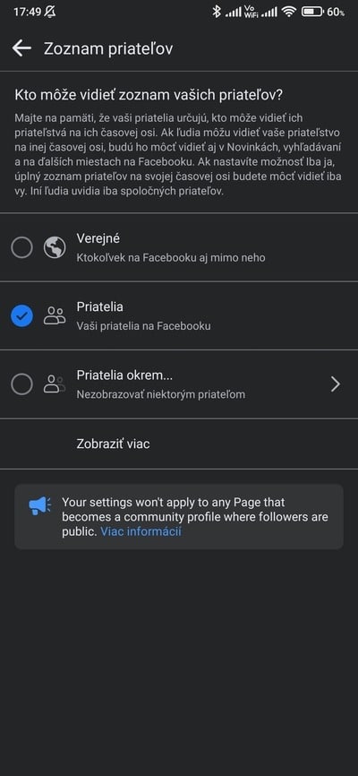 facebook kto môže vidieť zoznam