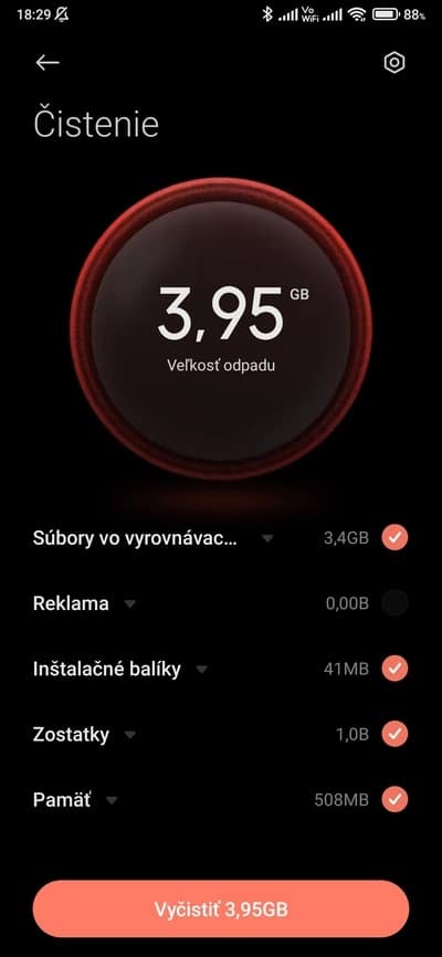 miui čistenie