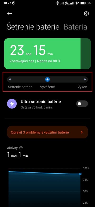 miui režim výkon