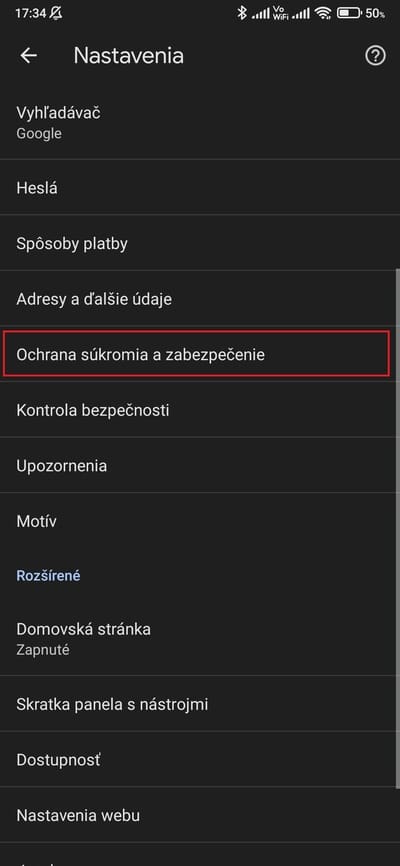ochrana súkromia Chrome