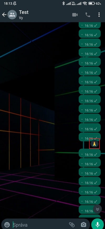 whatsapp reakcia na správu
